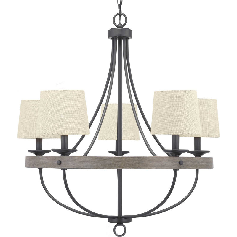 Progress Lighting P400158-143 Five Light Chandelier, Graphite