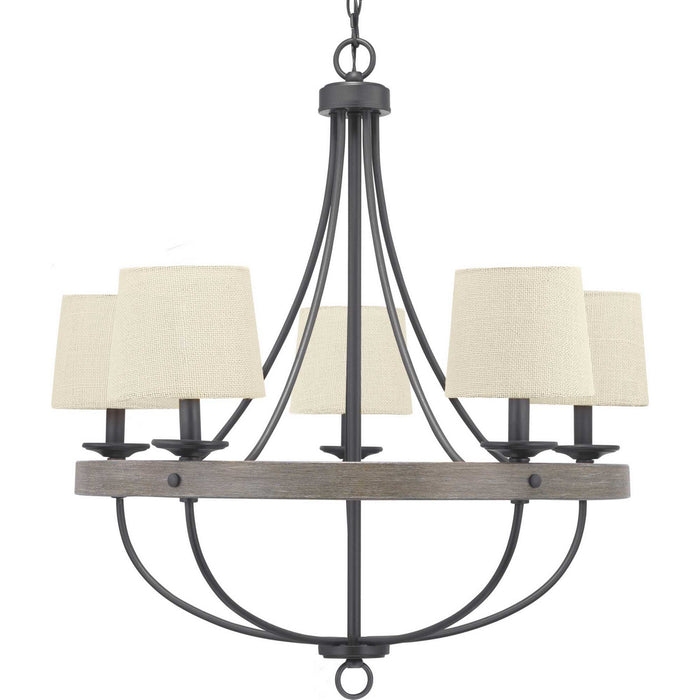 Progress Lighting P400158-143 Five Light Chandelier, Graphite