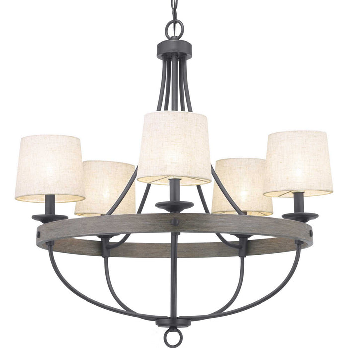 Progress Lighting P400158-143 Five Light Chandelier, Graphite