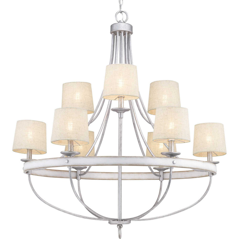 Progress Lighting P400159-141 Nine Light Chandelier, Galvanized Finish