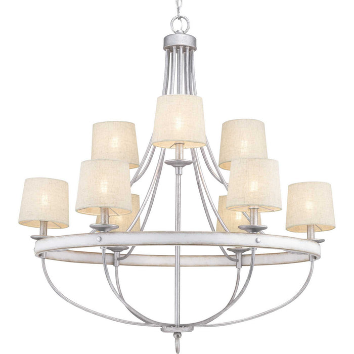 Progress Lighting P400159-141 Nine Light Chandelier, Galvanized Finish