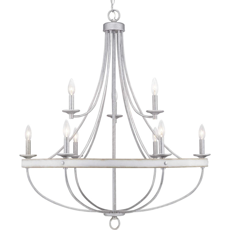 Progress Lighting P400159-141 Nine Light Chandelier, Galvanized Finish