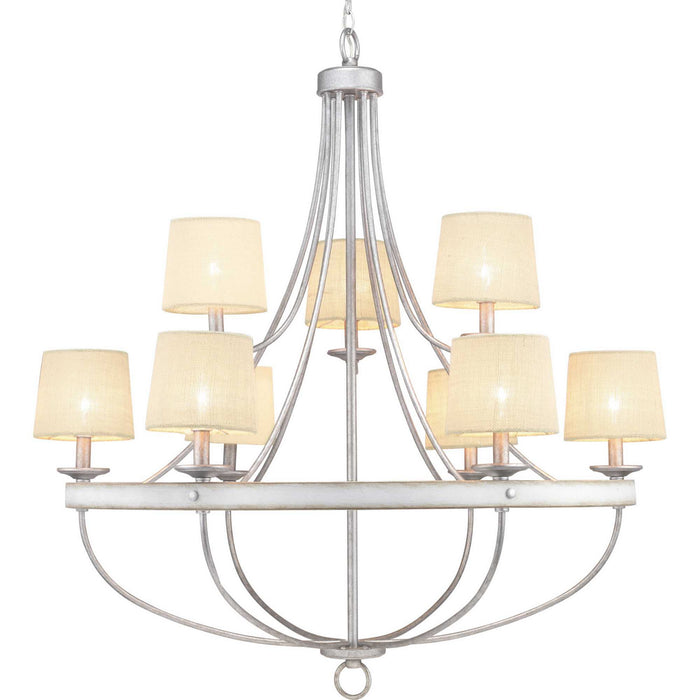 Progress Lighting P400159-141 Nine Light Chandelier, Galvanized Finish