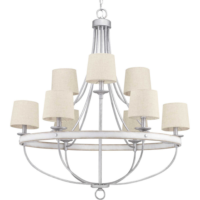 Progress Lighting P400159-141 Nine Light Chandelier, Galvanized Finish