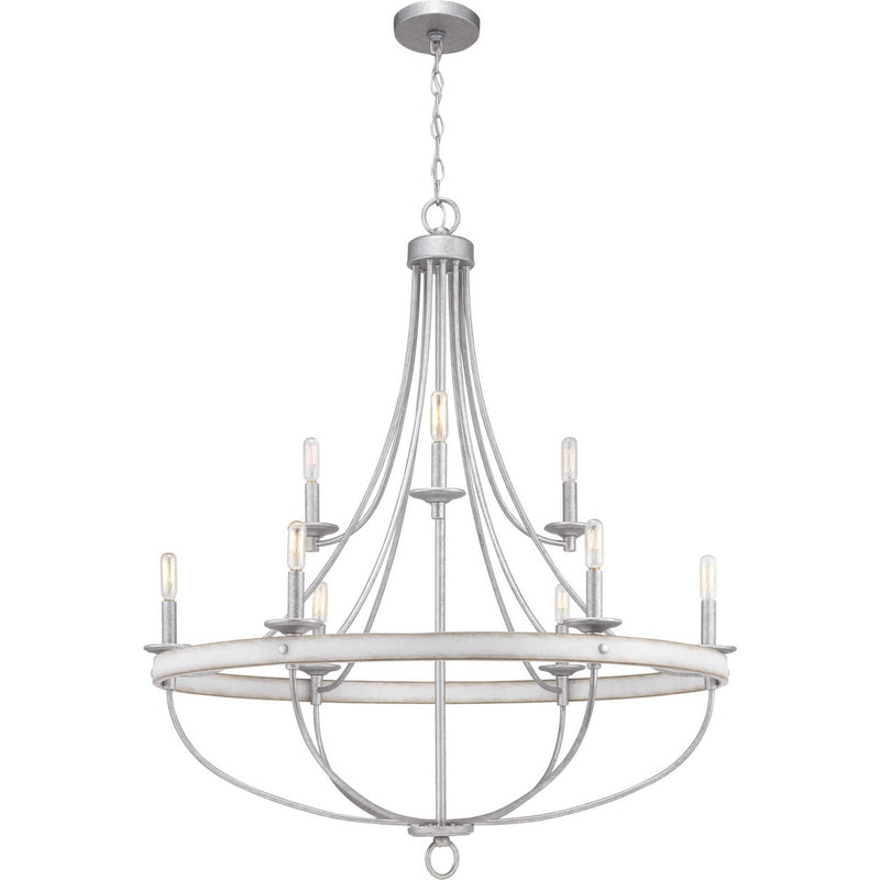 Progress Lighting P400159-141 Nine Light Chandelier, Galvanized Finish