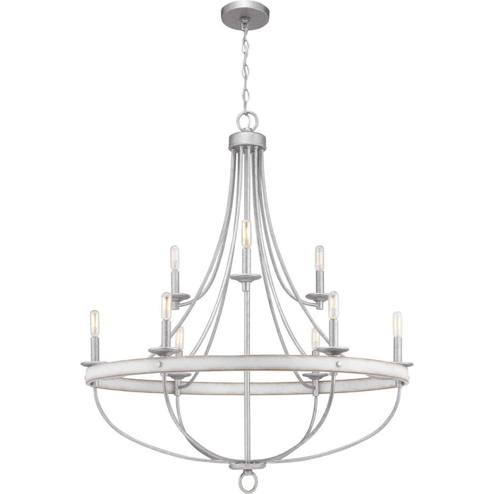 Progress Lighting P400159-141 Nine Light Chandelier, Galvanized Finish