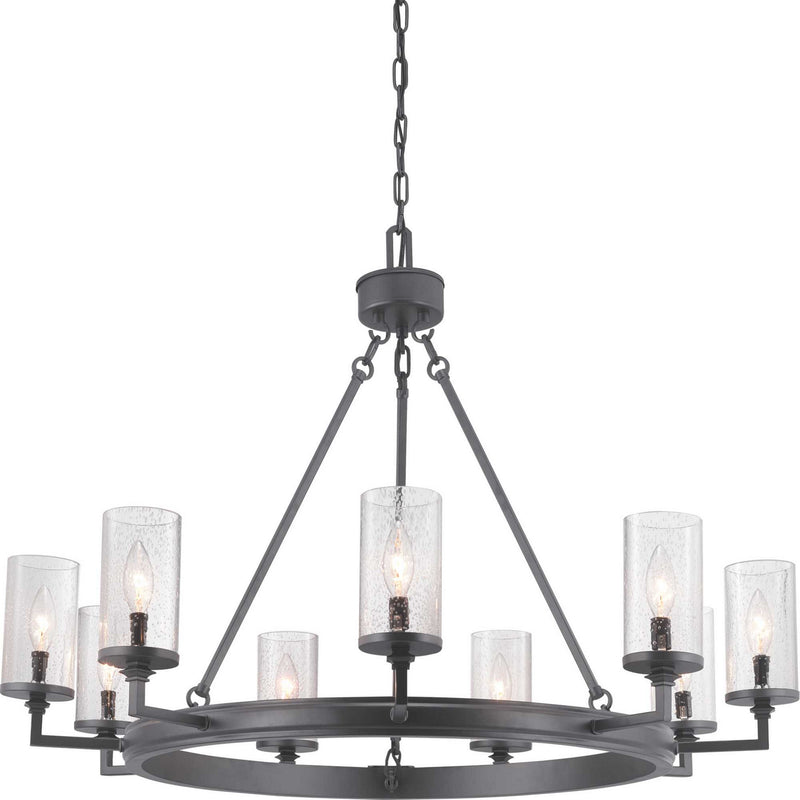 Progress Lighting P400165-143 Nine Light Chandelier, Graphite