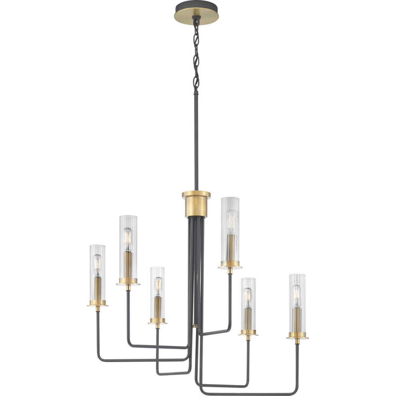 Progress Lighting P400168-143 Six Light Chandelier, Graphite