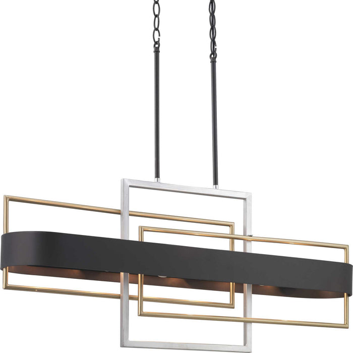Progress Lighting P400170-031 Six Light Island Pendant, Black