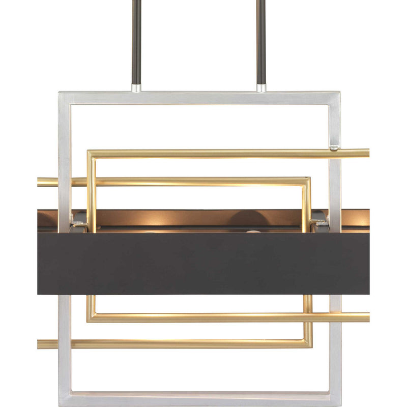Progress Lighting P400170-031 Six Light Island Pendant, Black