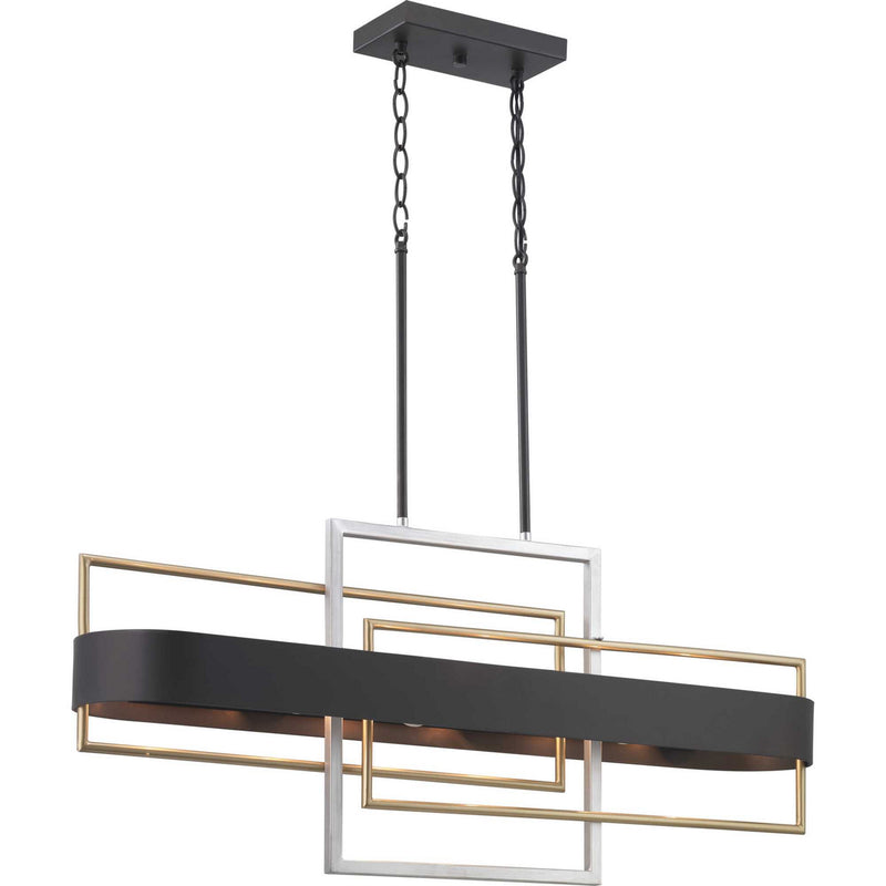 Progress Lighting P400170-031 Six Light Island Pendant, Black