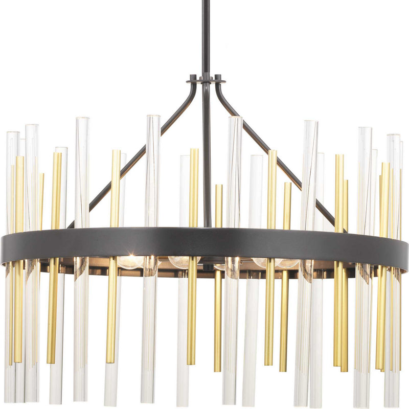 Progress Lighting P400176-031 Six Light Chandelier, Black
