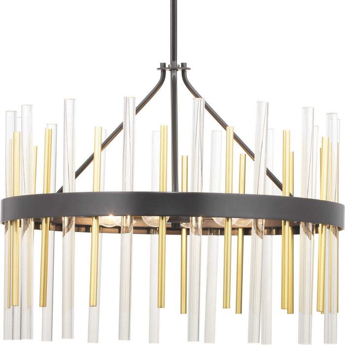 Progress Lighting P400176-031 Six Light Chandelier, Black