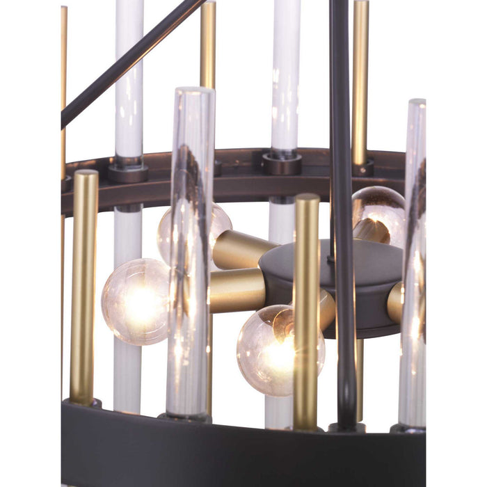Progress Lighting P400176-031 Six Light Chandelier, Black