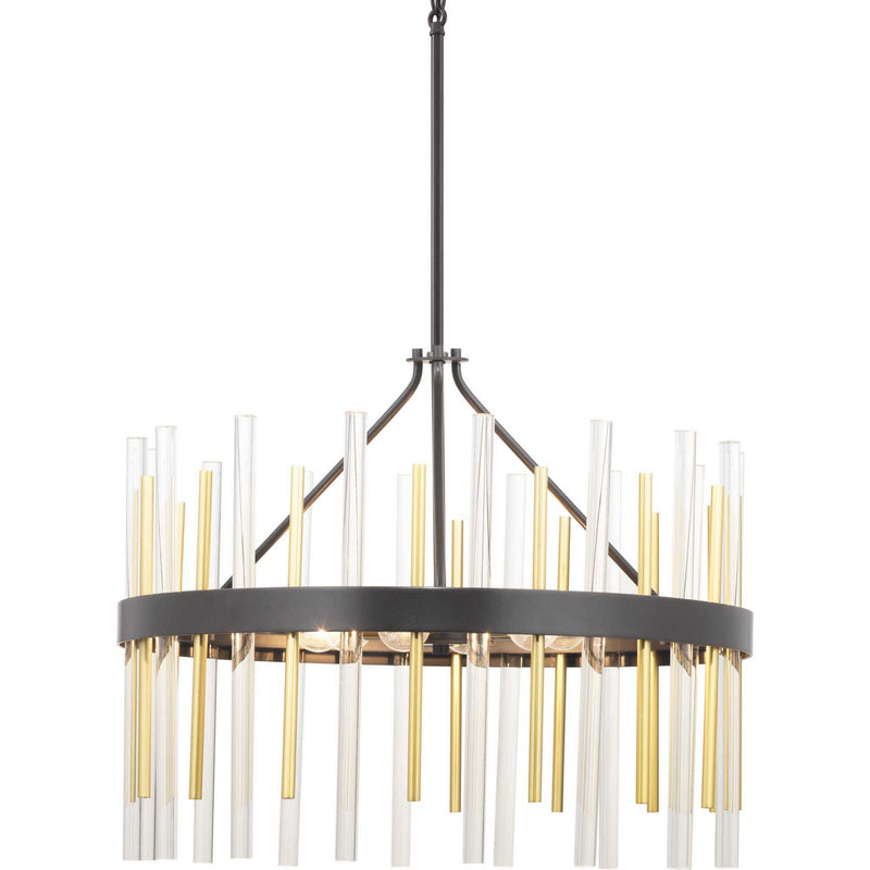 Progress Lighting P400176-031 Six Light Chandelier, Black