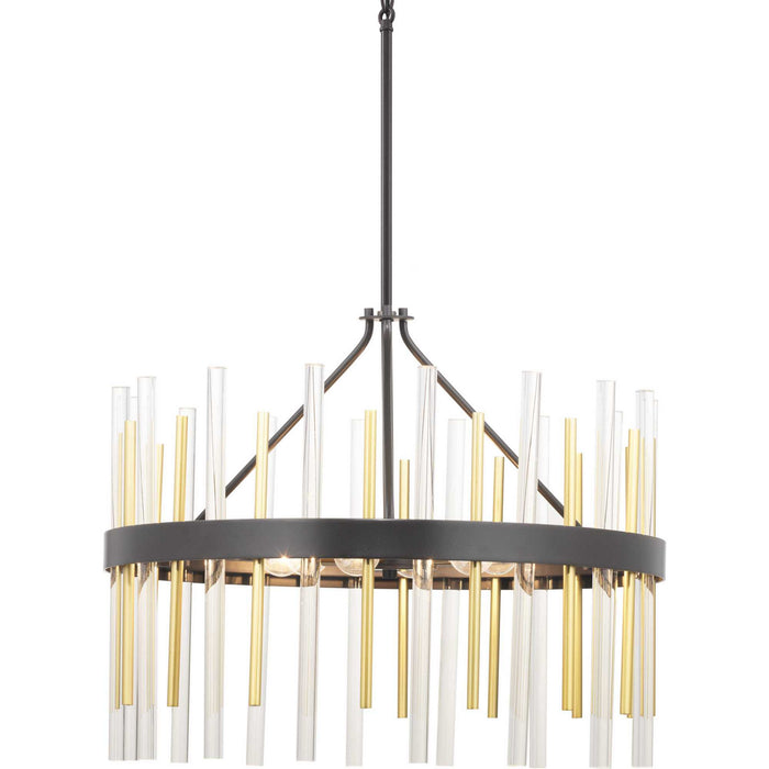 Progress Lighting P400176-031 Six Light Chandelier, Black