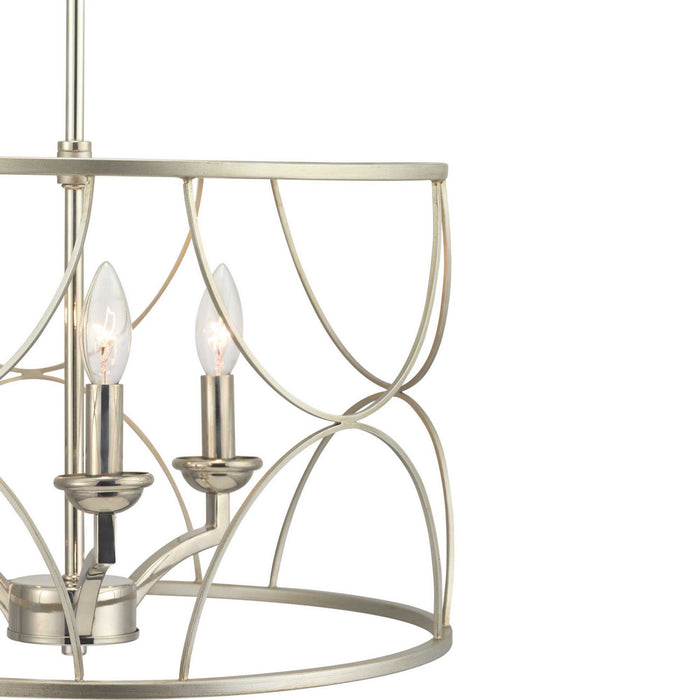 Progress Lighting P400177-134 Three Light Chandelier, Silver Ridge
