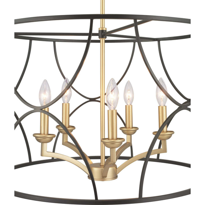 Progress Lighting P400178-031 Five Light Chandelier, Black