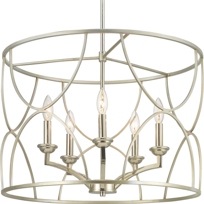 Progress Lighting P400178-134 Five Light Chandelier, Silver Ridge