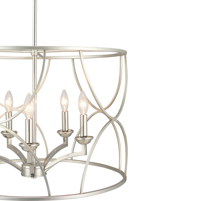 Progress Lighting P400178-134 Five Light Chandelier, Silver Ridge