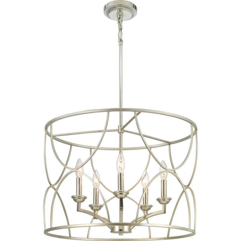 Progress Lighting P400178-134 Five Light Chandelier, Silver Ridge