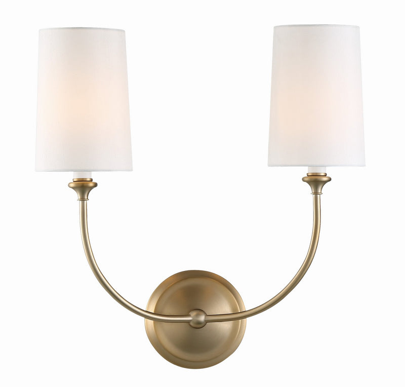 Crystorama 2242-VG Two Light Wall Sconce, Vibrant Gold