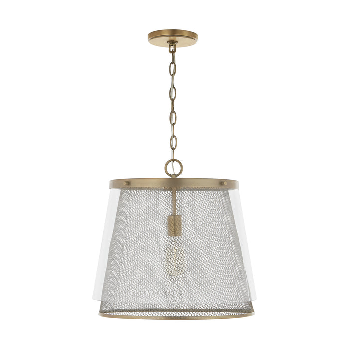 Capital Lighting 332312AD One Light Pendant, Aged Brass