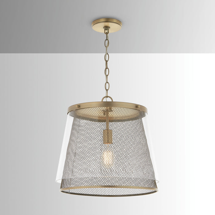 Capital Lighting 332312AD One Light Pendant, Aged Brass