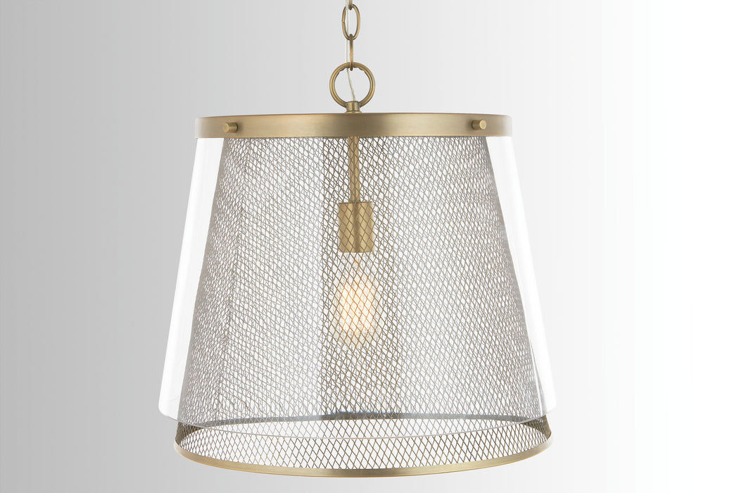 Capital Lighting 332312AD One Light Pendant, Aged Brass