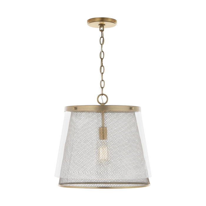 Capital Lighting 332312AD One Light Pendant, Aged Brass