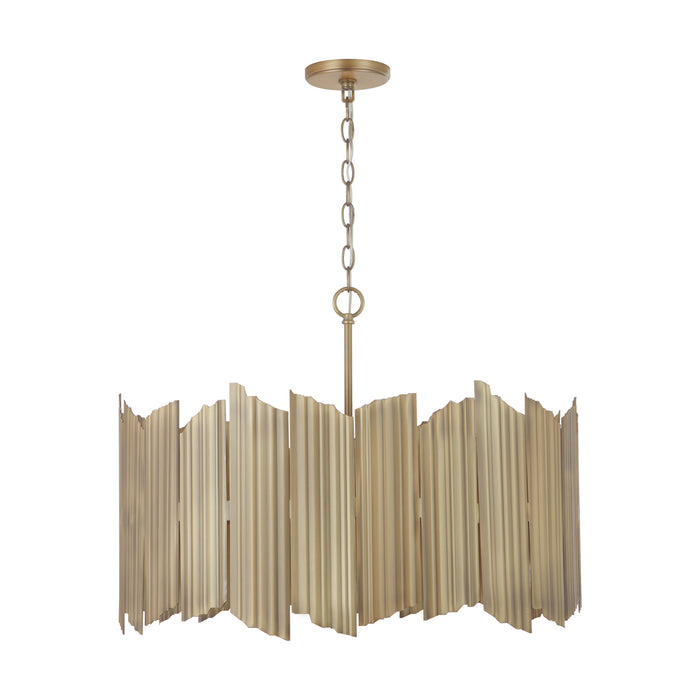 Capital Lighting 333441AD Four Light Pendant, Aged Brass