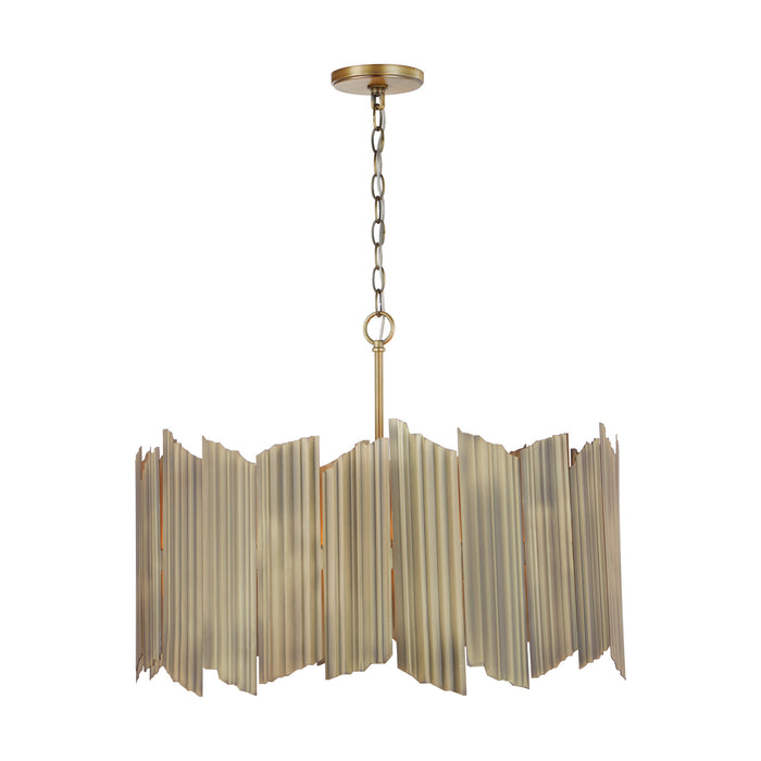 Capital Lighting 333441AD Four Light Pendant, Aged Brass