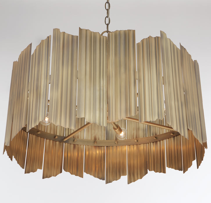 Capital Lighting 333441AD Four Light Pendant, Aged Brass