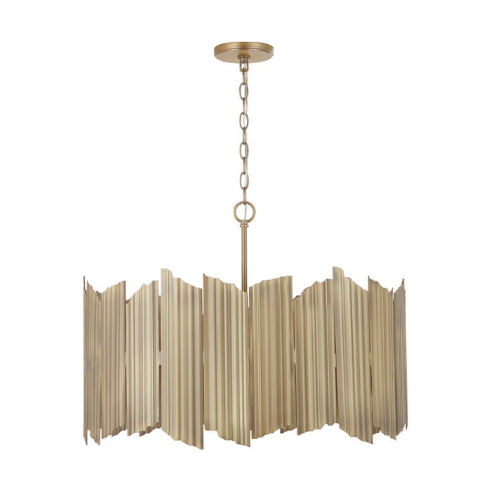Capital Lighting 333441AD Four Light Pendant, Aged Brass