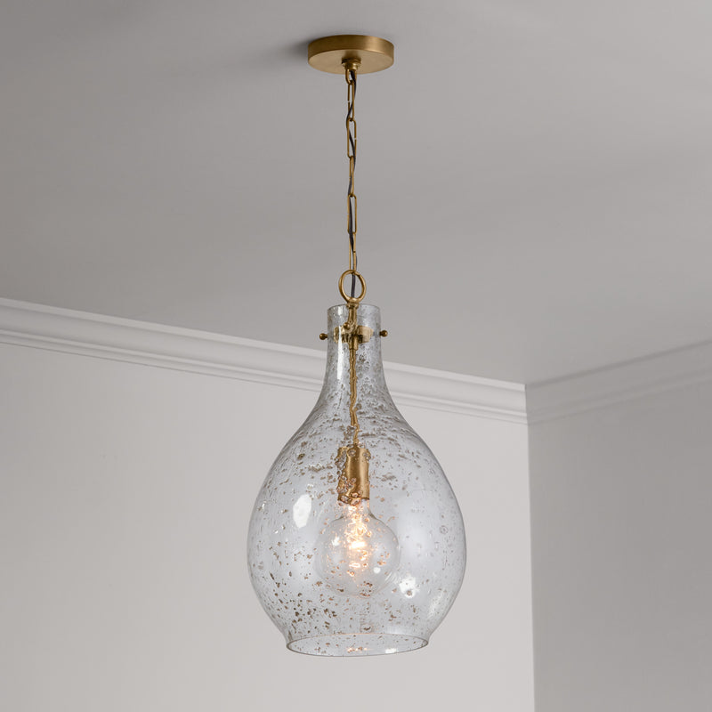 Capital Lighting 333813PA-472 One Light Pendant, Patinaed Brass