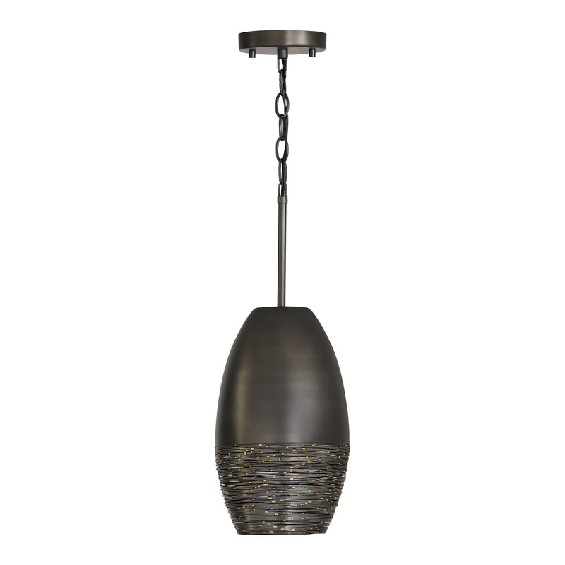Capital Lighting 335111GI One Light Pendant, Grey Iron