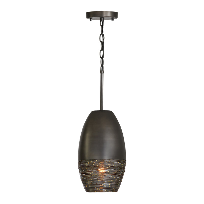 Capital Lighting 335111GI One Light Pendant, Grey Iron