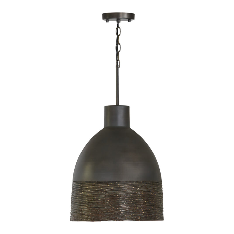 Capital Lighting 335112GI One Light Pendant, Grey Iron