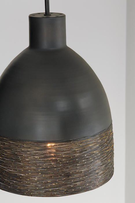 Capital Lighting 335112GI One Light Pendant, Grey Iron
