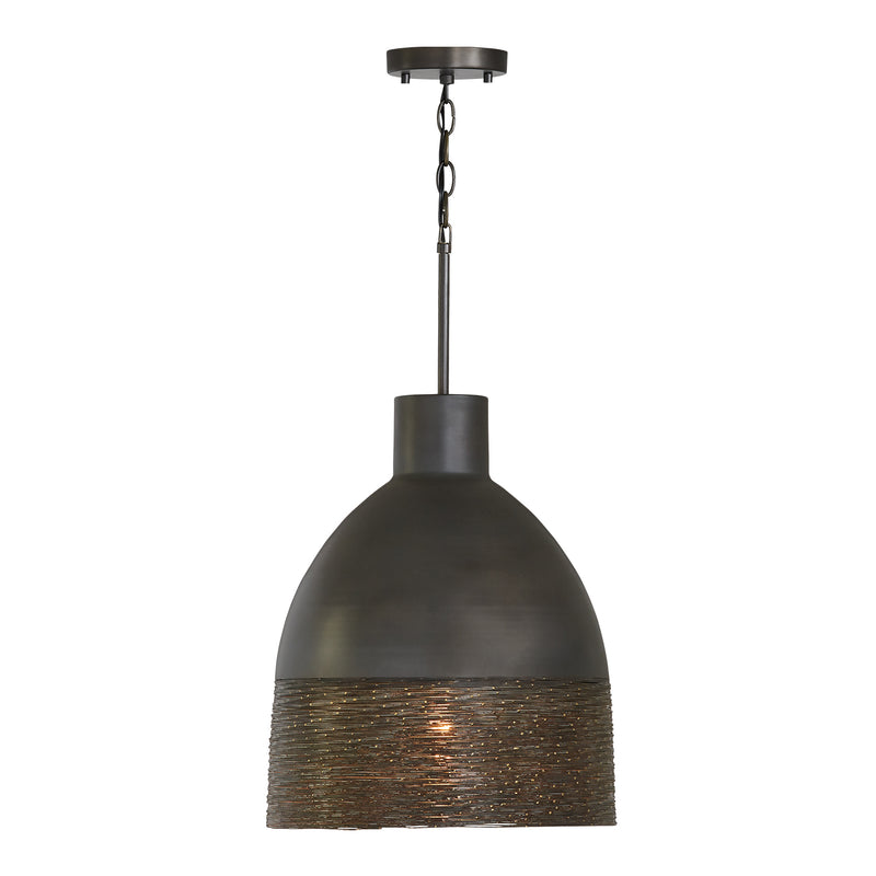 Capital Lighting 335112GI One Light Pendant, Grey Iron