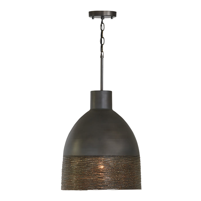 Capital Lighting 335112GI One Light Pendant, Grey Iron