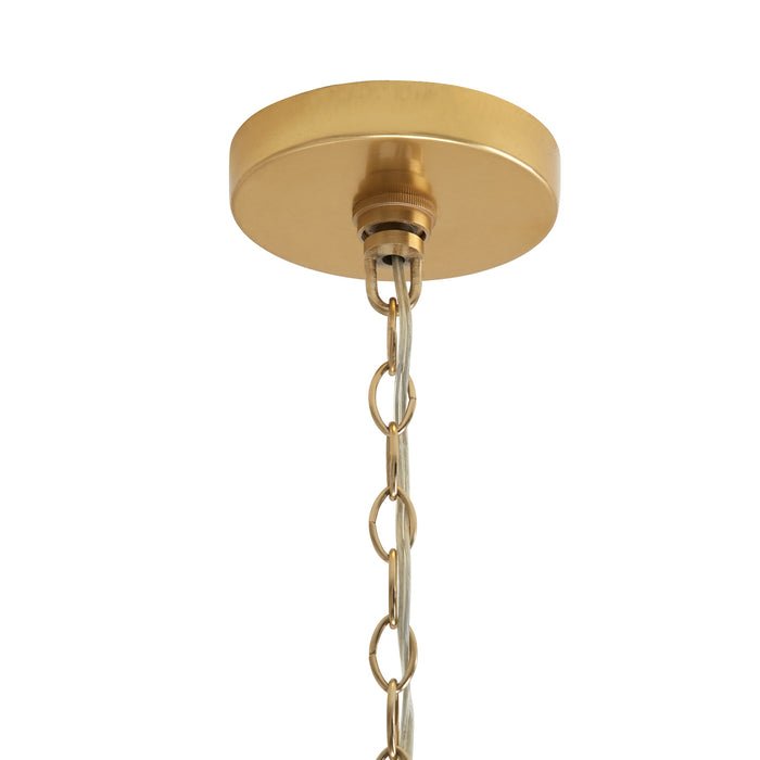 Capital Lighting 335641GB Four Light Pendant, Galvanized Black and True Brass