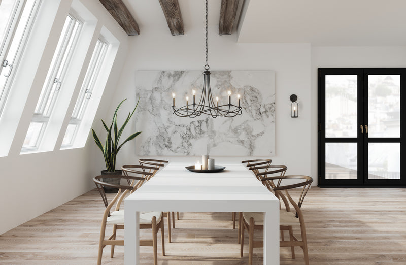 Capital Lighting 431661MB Six Light Chandelier, Matte Black