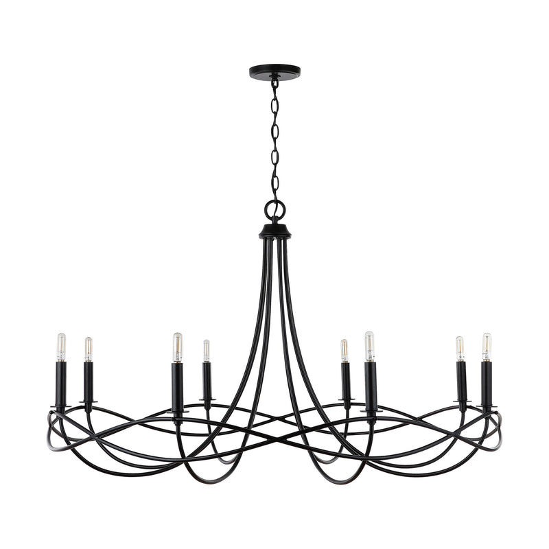 Capital Lighting 431681MB Eight Light Chandelier, Matte Black