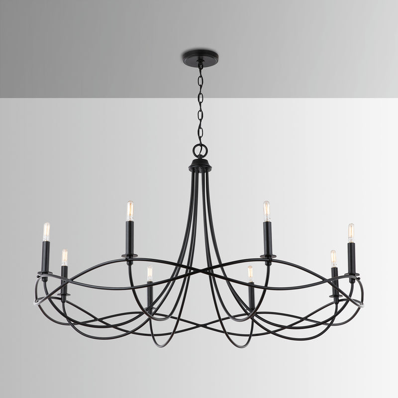 Capital Lighting 431681MB Eight Light Chandelier, Matte Black