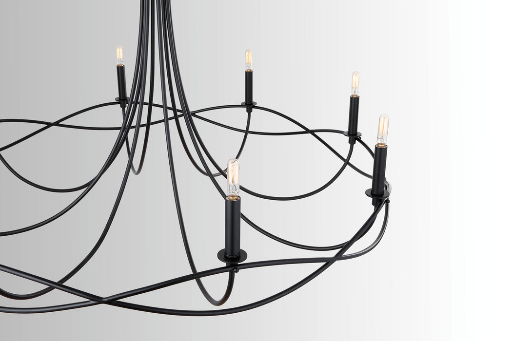 Capital Lighting 431681MB Eight Light Chandelier, Matte Black