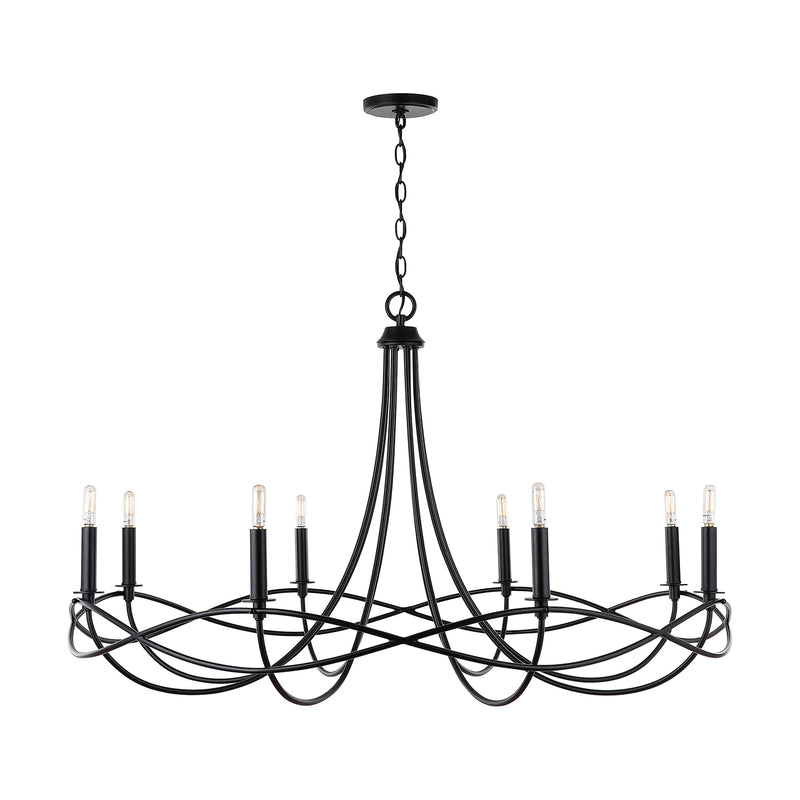 Capital Lighting 431681MB Eight Light Chandelier, Matte Black