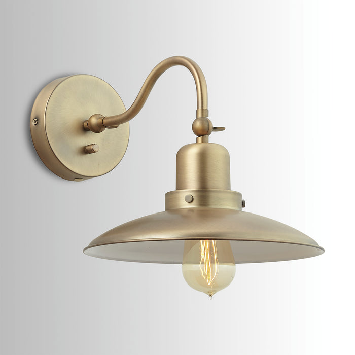 Capital Lighting 634811AD One Light Wall Sconce, Aged Brass