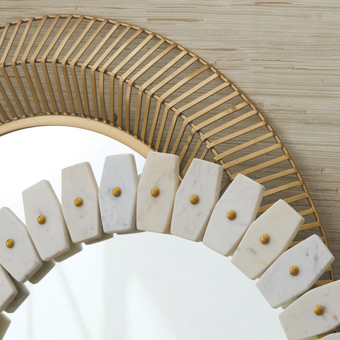 Capital Lighting 735404MM Mirror, Marble with Brushed Brass Metal