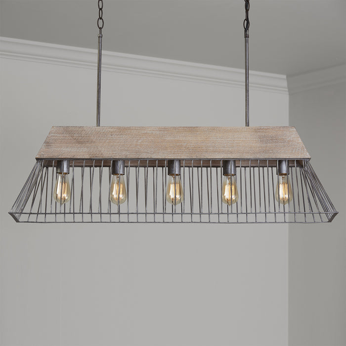 Capital Lighting 835051UW Five Light Island Pendant, Urban Wash